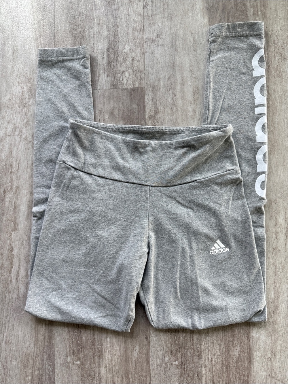 Adidas Gray women’s gray & white Leggings with Side Logo